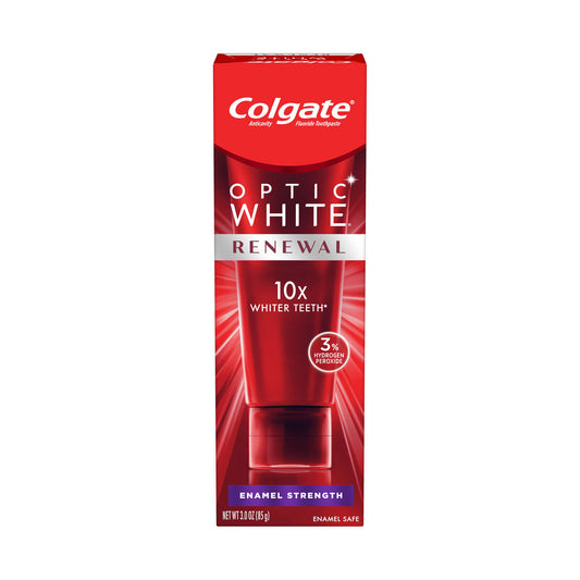 Colgate Optic White Renewal Teeth Whitening Toothpaste, Enamel Strength, 3 oz Tube