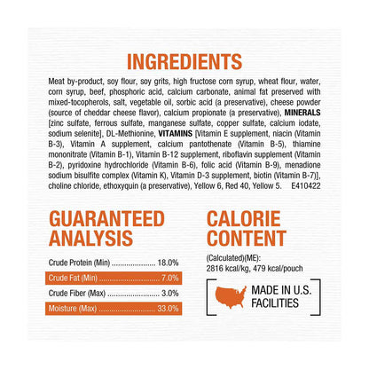 Moist & Meaty Burger with Cheddar Cheese Flavor Soft Dog Food Pouches, 6 ct