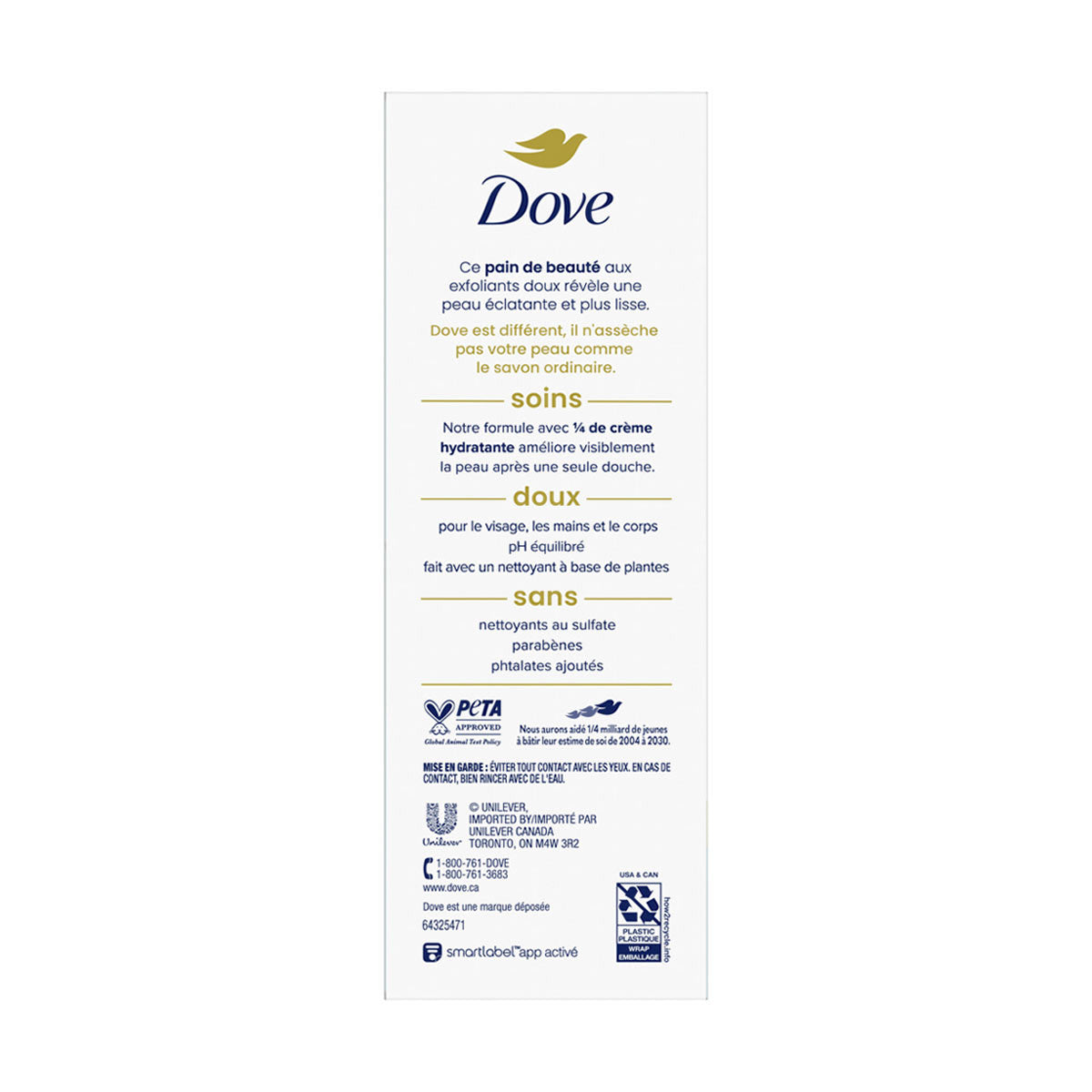 Dove Beauty Bar Soap, Gentle Exfoliating, 3.17 oz, 6 ct