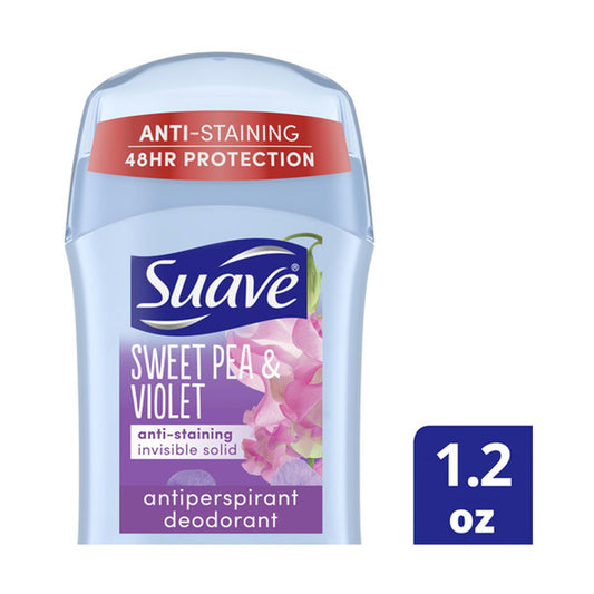 Suave Invisible Solid Deodorant & Antiperspirant - Sweet Pea & Violet, 1.2 oz